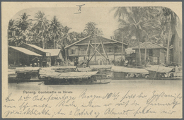 Malaiische Staaten - Penang: 1901 (10.4.), Picture Postcard 'Penang, Goodstraffie On Rivers' Bearing Horiz. Pair Germani - Penang