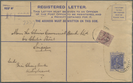 GA Malaiische Staaten - Sarawak: 1929, Registration Envelope 15 C. Blue Uprated 4 C. Canc. "KUCHING 2 NOV 1929" To Bank - Altri & Non Classificati