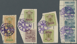 Mandschuko (Manchuko): 1939/40. Four Pieces With Cancellation “Dairen/I.N.P.O.” In Violet. - 1932-45 Manchuria (Manchukuo)