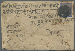 Br Nepal: 1881/85, 1a Ultramarine Imperf On European Paper, Single Usage On Cover Sent May 1882 From Jaleswar To Kathman - Nepal