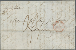 Br Niederländisch-Indien: 1844 Letter From Batavia To Marseilles Bearing Red Paquebot 'Outre-Mer' D/s, Bordeaux Transit - Netherlands Indies