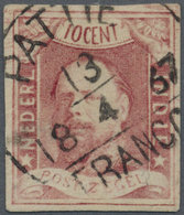 O Niederländisch-Indien: 1864, Willem III 10 C. Canc. "PATTIE 13/4 1867", All Sides Large Margins And Good Strike Of A R - Indie Olandesi