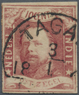 O Niederländisch-Indien: 1864, Willem III 10 C. Canc. "TAGA(L) 3/1 187.", Touched At Left, Otherwise Full Margins. - Netherlands Indies