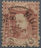 O Niederländisch-Indien: 1868, Willem III 10 C. Canc. "MUNTOK 5/10 1868", Still Large Part Original Gum. - Indie Olandesi