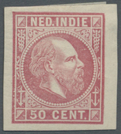 * Niederländisch-Indien: 1870/88 (ca.). Netherlands Indies SG 9, 50c Carmine, A Superb Imperf Example. Not Listed By SG. - Indes Néerlandaises