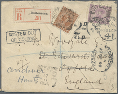 Br Niederländisch-Indien: 1899. Registered Envelope Addressed To England Bearing SG 94; 10c Brown And SG 98, 25c Violet - Indie Olandesi