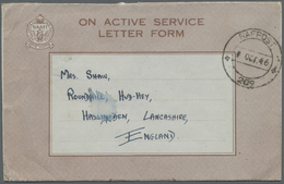 GA/ Niederländisch-Indien: 1938/46,  British Forces In NL-Indies,  N.A.A.F.I Letter Form Used "RAFPOST 209 1 OCT. 46" (S - Indie Olandesi