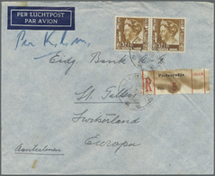 Br/ Niederländisch-Indien: 1939, Bankletter By Registered Airmail Franked With Horizontal Pair 32 1/2 Ct. Wilhelmina Fro - Indes Néerlandaises