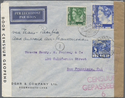 Br Niederländisch-Indien: 1940. Air Mail Envelope Addressed To San Francisco Bearing SG 341, 5c Blue, SG 352, 40c Yellow - Indie Olandesi