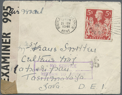 Br Niederländisch-Indien: 1941. Air Mail Envelope (faults/tear) Addressed To Java, Netherlands Indies Bearing Great Brit - Netherlands Indies