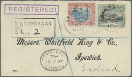 Br Nordborneo: 1897. Registered Envelope Addressed To England Bearing SG 108, 18c Black And Green And SG 109, 24c Blue A - North Borneo (...-1963)