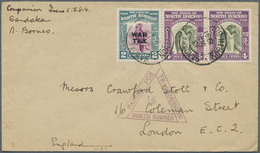 Br Nordborneo: 1941. Envelope Addressed To London Bearing North Borneo SG 306, 4c Bronze Green And Violet (2) And War Ta - Borneo Del Nord (...-1963)