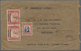 Br Nordborneo: 1947, Registered Airmail Commercial Cover Bearing Attractive Franking On Front And On Reverse, From "VICT - Borneo Del Nord (...-1963)