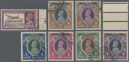 O Pakistan: 1947 First Issue Complete Set Of 14, Used And Cancelled With Part Strikes Of '1 OCT 37' First Day Cds, Some - Pakistan