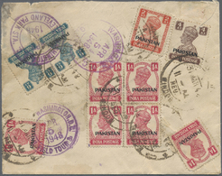 Br Pakistan: 1948. Registered Air Mail Envelope (faults) Addressed To ‘The Embassy Of Pakistan, Washington' Bearin - Pakistan