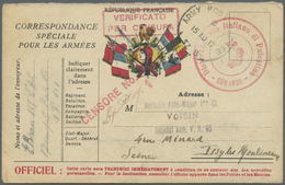 GA Palästina: 1917, French Field Post Form With Italian DISTACCAMENTO ITALIANO DI PALESTINA" And Italian Censor Carried - Palestina