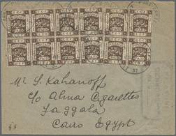 Br Palästina: 1918, EEF 1 M. Sepia Block Of Eight And Two Vertical Pairs On Cover Tied By Clear "ARMY POST OFFICE SZ 32 - Palestina