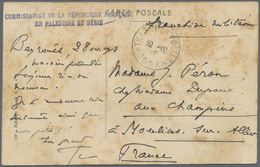 Br Palästina: 1918. Picture Post Card (stains) Written From Beyrouth Dated '28/10/18' Addressed To France Endorsed 'Fran - Palestine