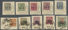 Palästina: 1920: Complete Set Of Indian Expeditionery Forces KGV. Ten Values Each On Piece And Tied By Indian F.P.O. Dat - Palestine