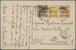 Palästina: 1922, "PALÄSTINE" 1 M Brown, 2 M Yellow And 5 M Orange On Picture Card "Tombeau De Rachel" Sent From "NAZARET - Palestina