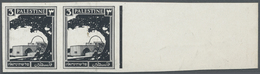 (*) Palästina: 1927 (ca.), Rachel's Tomb 3m. In An Imperforate Horizontal PROOF PAIR In Black From Right Margin On Ungum - Palestina