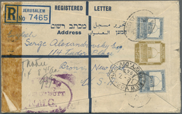 GA Palästina: 1934/45, Four  Registration Envelopes With Uprates, 8 C. (two Different Types), 15 C. Used To Jerusalem, H - Palestina