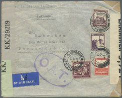 Br Palästina: 1944. Air Mail Envelope Addressed To Portugal Bearing SG 100, 50m Purple, SG 104, 4m Purple, SG 105, 7m Vi - Palestine