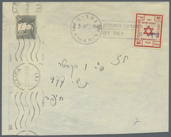 Br Palästina: 1948 Interim Period: Local NAHARIYA Stamp 20m. Red, Imperf, Used On Cover, Tied By Bilingual "NAHARIYA/25 - Palestina