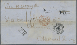 Br Philippinen: 1860. Stampless Envelope (usual Bend) Written From Manila Dated '6th Dec 1860' Addressed To France Cance - Filippine