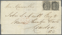 Br Philippinen: 1861. Envelope Written From Manilla Dated '20th June 1861' Addressed To London Bearing India SG 46, 4a B - Filippine