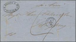 Br Philippinen: 1864. Stampless Envelope Written From Manila Dated '3rd June 64' Addressed To Hong Kong With Oval Firms - Filippine