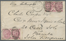 Br Philippinen: 1873. Envelope (faults/upper Flap Missing On Reverse) Addressed To Manila Bearing Great Britain SG 103, - Filippine