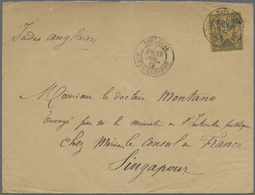 Br Philippinen: 1879. Envelope Addressed To The French Scientific Mission In Singapore Bearing French Type Sage Yvert 45 - Filippine