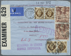 Br Philippinen: 1941. Air Mail Envelope Addressed To Manila, Philippines Bearing Great Britain SG 475, 1s Bistre (4) And - Philippines