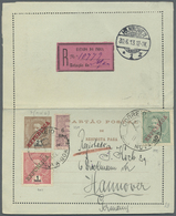 GA Portugiesisch-Indien: 1913, Letter Card 2 T. With Paid Reply Uprated 6 R. And 6 R./ 8 T. Bisect And 1 T. Canc. "NOVA - Portuguese India