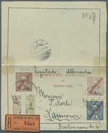 GA Portugiesisch-Indien: 1913, Letter Card 2 T. With Paid Reply Uprated 3 R., 9 R. And Bisects 6 R./8 R. Resp. 6 R./4 1/ - Inde Portugaise