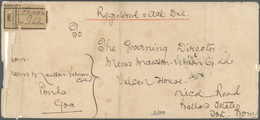 Br Portugiesisch-Indien: 1932, Cover Registered-AR With 5 R. Perf. 12:11 1/2 (2), 1 T., 1 R. (2), 2 R. (block-6) Tied "P - Portuguese India