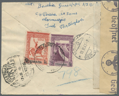 Br Portugiesisch-Indien: 1942 Doubly Censored Registered Cover From Vasco Da Gama To The International Red Cross Bureau - India Portoghese
