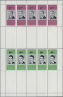 ** Ras Al Khaima: 1966, American Astronauts, Four Sheets With Five Sets In Gutter Pairs, Unmounted Mint. - Ra's Al-Chaima
