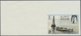 ** Ras Al Khaima: 1971, 20d. "Oil Rig/Supply Boat", Imperforate Proof In Issued Design And Slightly Differing Colours (m - Ra's Al-Chaima