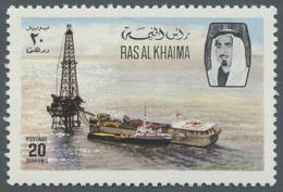 ** Ras Al Khaima: 1971, 20d. "Oil Rig/Supply Boat" Unmounted Mint. - Ra's Al-Chaima