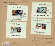 Br Ras Al Khaima: 1972, Gold Medal Winners Olympic Games Sapporo, DE LUXE SHEETS With Pale Green Margin, Country Name An - Ras Al-Khaima