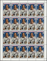 ** Ras Al Khaima: 1972, Apollo 16, Perforated Issue, Complete Set Of Six Values As Sheets Of 20 Stamps, Unfolded, Unmoun - Ra's Al-Chaima