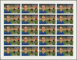 ** Ras Al Khaima: 1972, European Football Players, Imperforate Issue, Complete Set Of Six Values As Sheets Of 20 Stamps, - Ras Al-Khaima