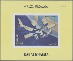 ** Ras Al Khaima: 1972, Skylab Program, DE LUXE SHEETS, Complete Set Of Three Values In Three Different Designs: (1) Whi - Ra's Al-Chaima