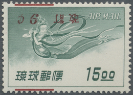 ** Riukiu - Inseln / Ryu Kyu: 1959, 6 C. On 15 Y., Surcharge Inverted, Mint Never Hinged MNH (Michel Cat. 850.-) - Ryukyu Islands