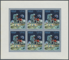 ** Schardscha / Sharjah: 1971, "SAFE RETURN/Apollo 13" Overprints On "Apollo 8", Perf./imperf. Issue, Complete Sets Of S - Sharjah