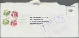 Br Singapur - Portomarken: 1991, Postage Dues On 9 Unpaid Covers From BP Singapore Correspondence, Different Values 1 C. - Singapour (1959-...)