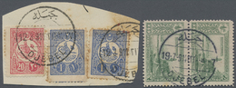 /O Syrien: 1911-14, "DJEBEL" Cds. On Piece And Pair, Coles Walker No.77 (20 Pts.), Fine And Scarce - Siria