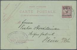 GA Syrien: 1920, "T.E.D. 4 MILLIEMES" On Very Fine And Very Rare French Levant Stationery Reply-card Sent From "BEYROUTH - Siria